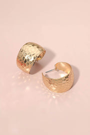 Hammered Worn Metal Hoops