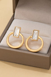 Crystal Cut Door Knocker Earrings