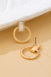 Crystal Cut Door Knocker Earrings