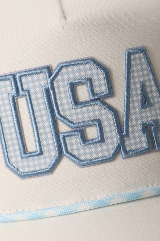 Usa Gingham Patch Rope Trucker Hat