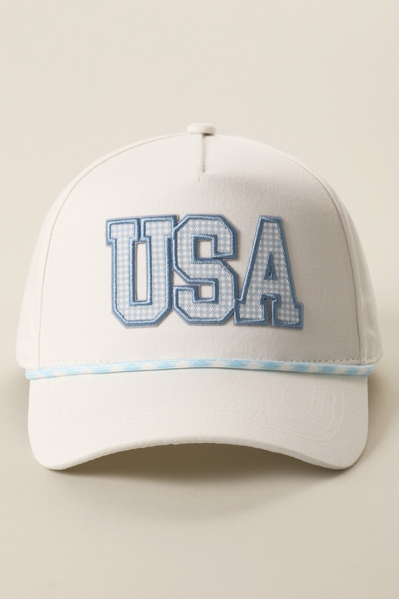 Usa Gingham Patch Rope Trucker Hat