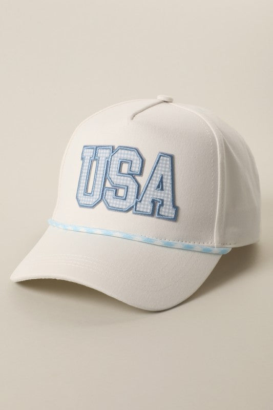 Usa Gingham Patch Rope Trucker Hat
