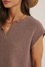 Effortless Slub Sweater Top- Mocha