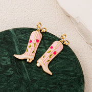 Floral Cowboy Boot Earrings