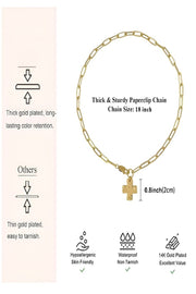 Hammered Cross Toggle Necklace