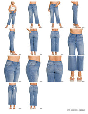 High Waist Straight Leg Jeans-Plus