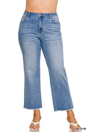 High Waist Straight Leg Jeans-Plus