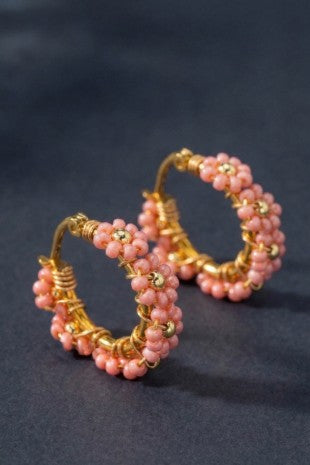Seed Bead Flower Hoops