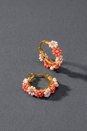 Seed Bead Flower Hoops