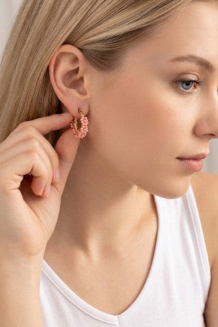 Seed Bead Flower Hoops