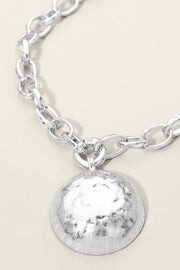 Hammered Dome Disc Chunky Necklace