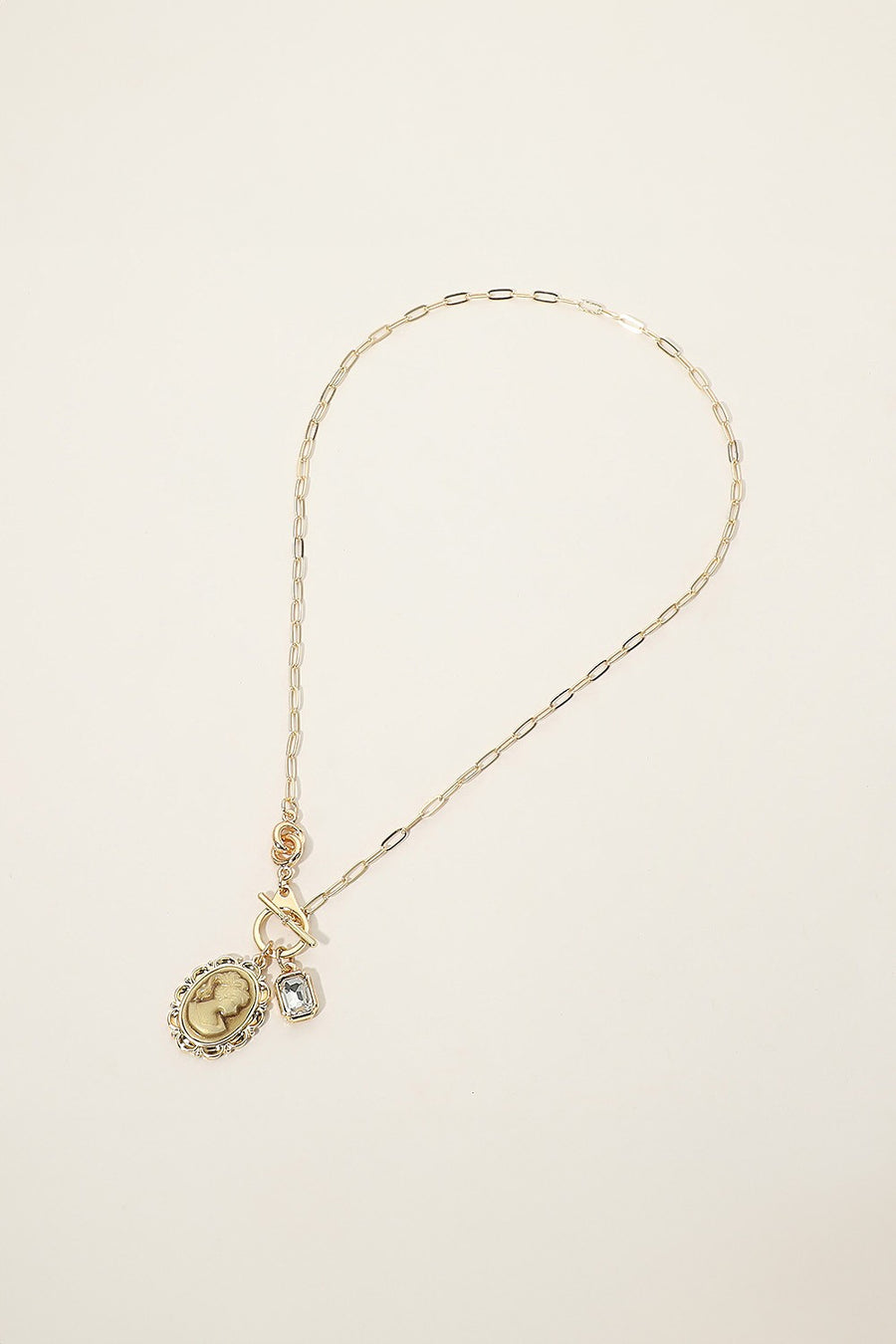 Gold Vintage Cameo Necklace