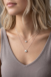 Two Row Pebble Pendant Necklace