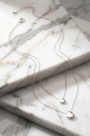 Two Row Pebble Pendant Necklace