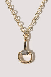Horsebit Cz Pave Pendant Necklace