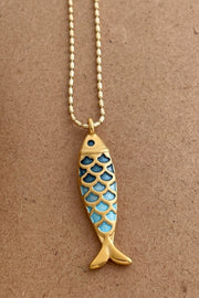 Gradient Fish Pendant Necklace