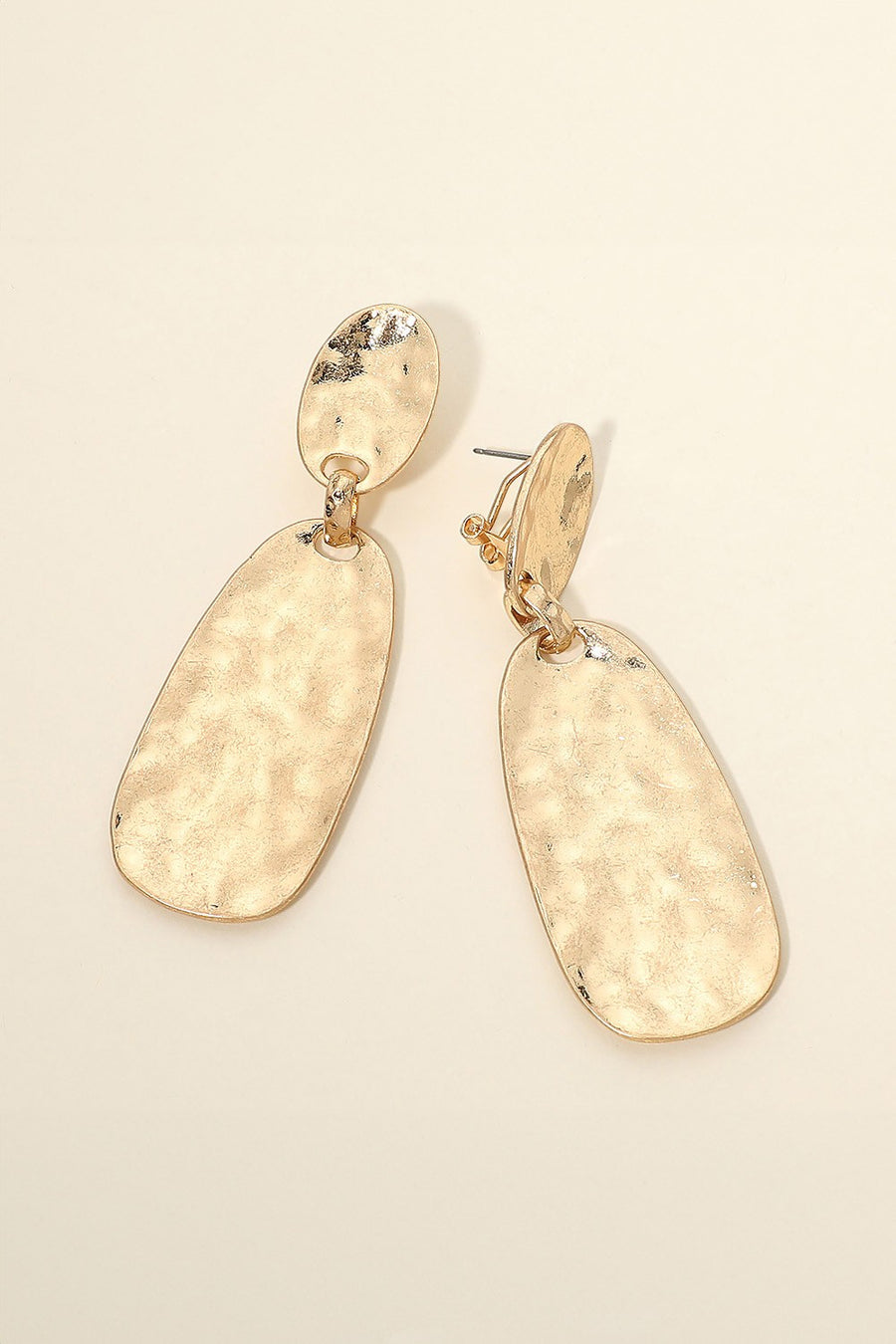 Hammered Worn Metal Statement Earrings