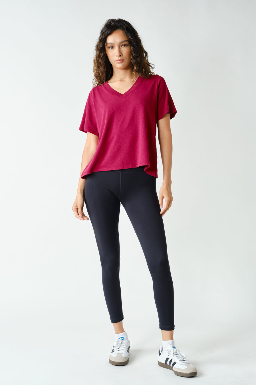 V-Neck Tee -Berry