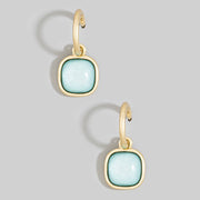 Cushion Drop Hoop Earrings