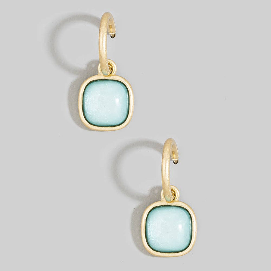 Cushion Drop Hoop Earrings