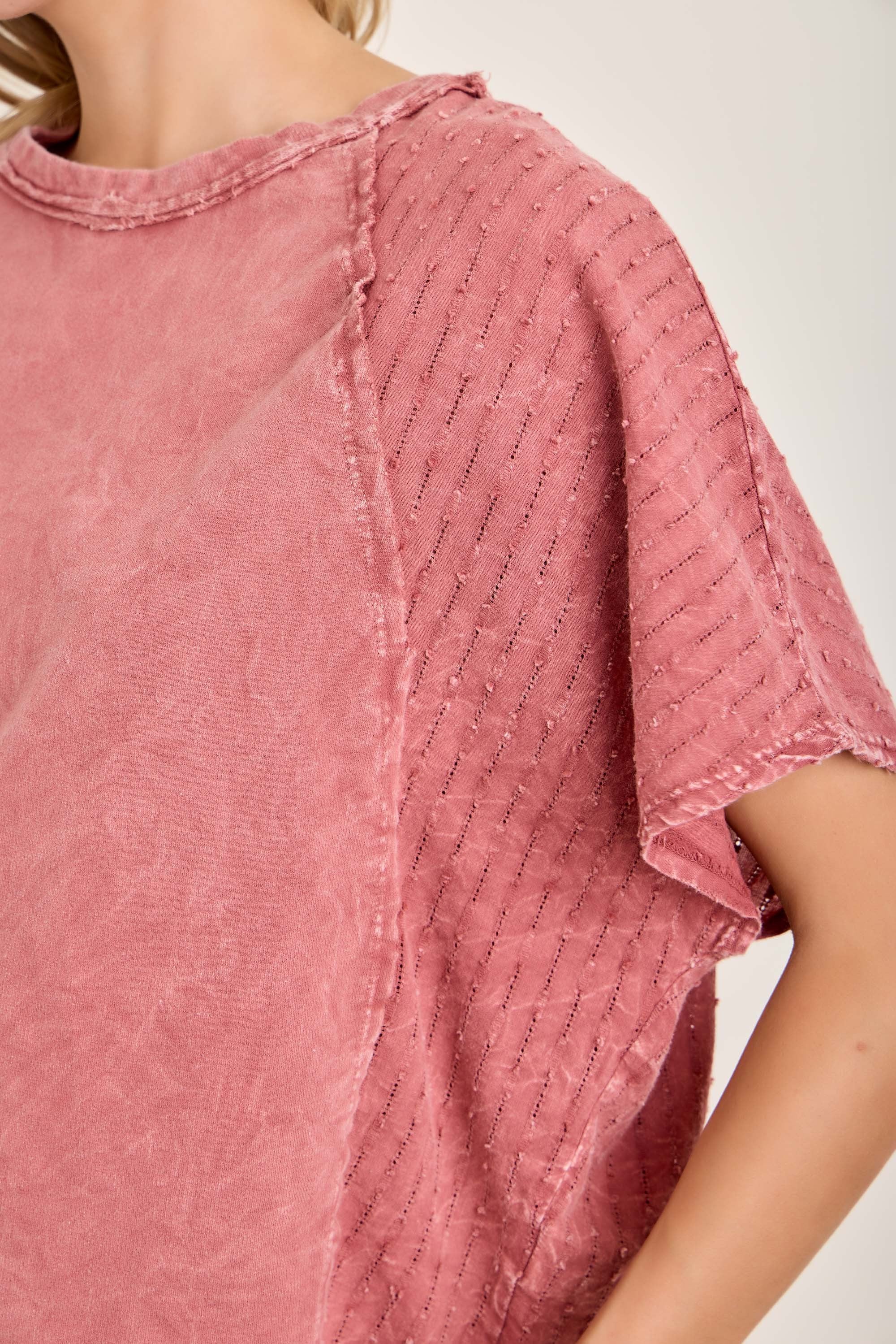 Textured Washed Top- Terracotta