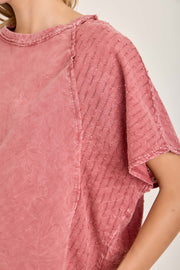 Textured Washed Top- Terracotta