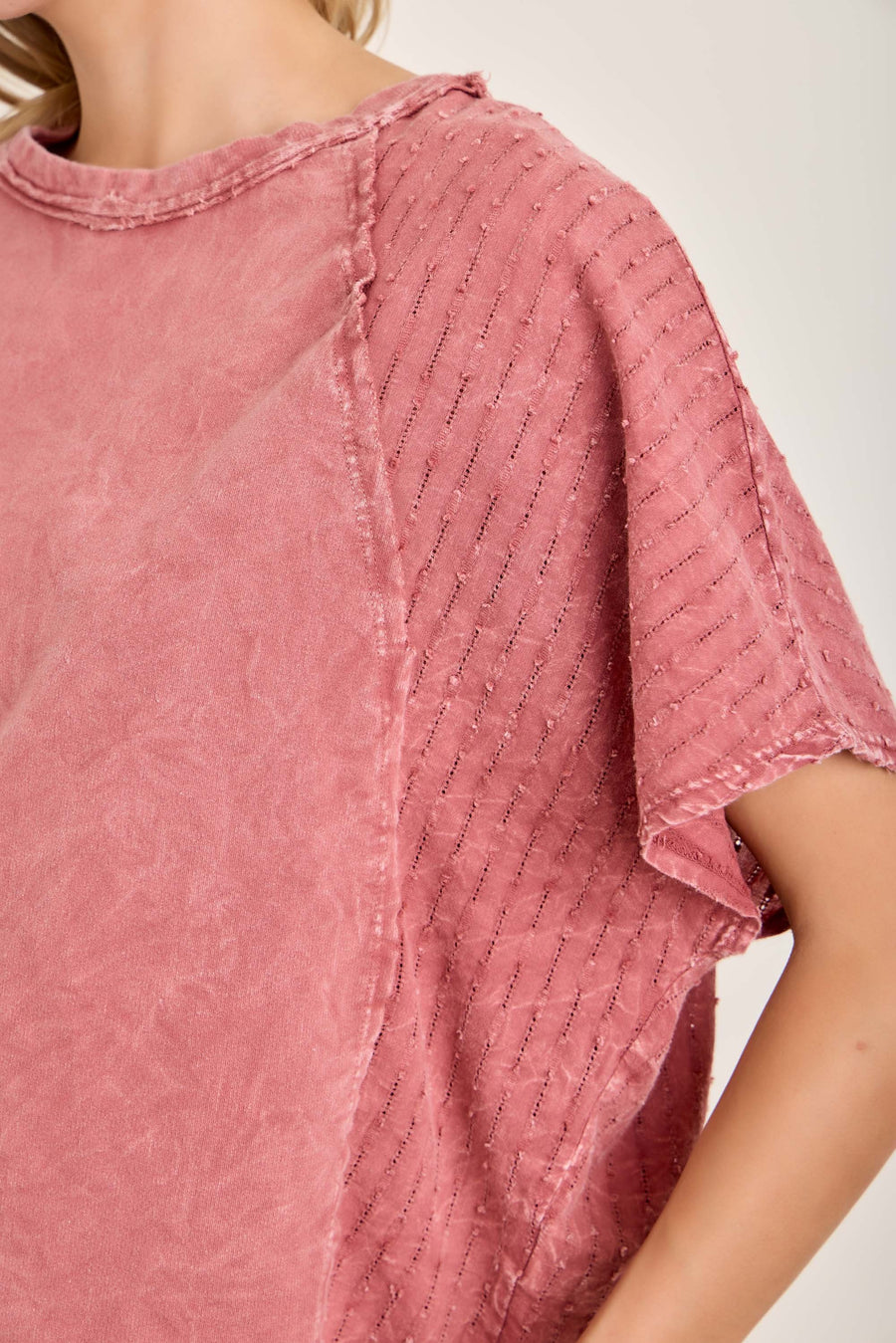 Textured Washed Top- Terracotta