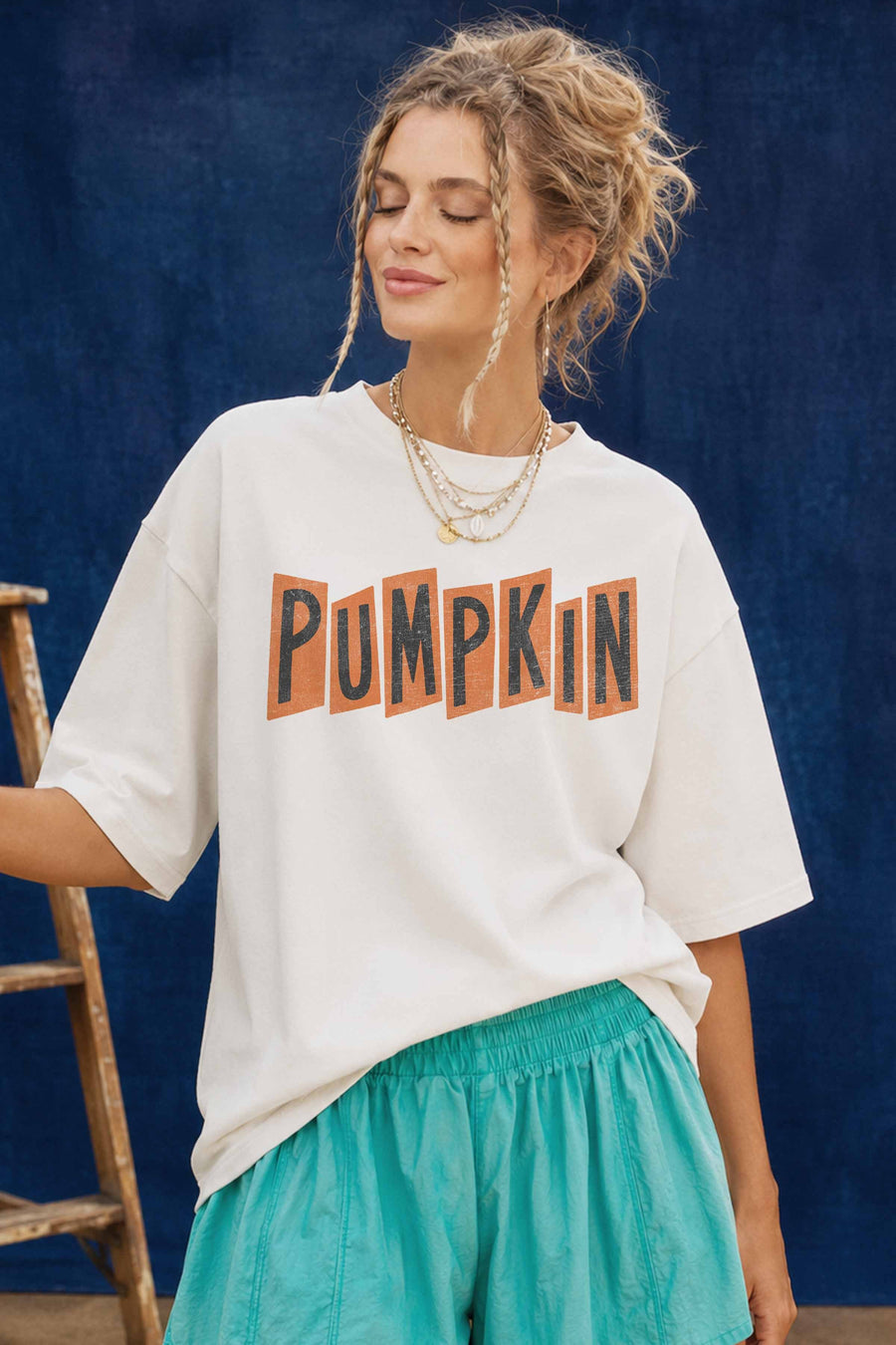 Pumpkin Oversized Graphic Tee