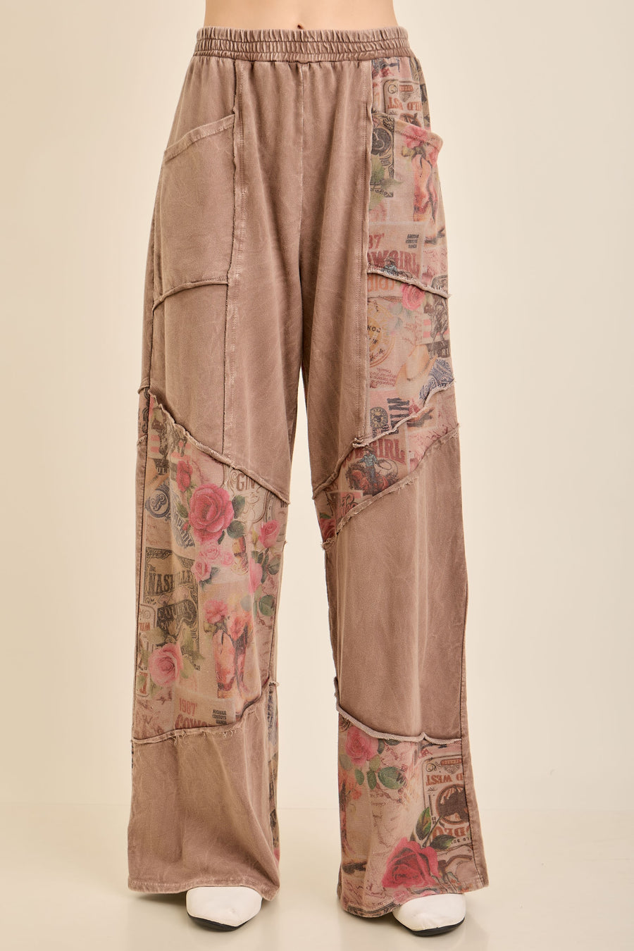 Romantic Vintage Collage Pants