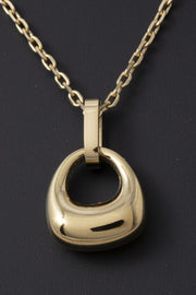Gold Dipped Puffed Pendant Necklace