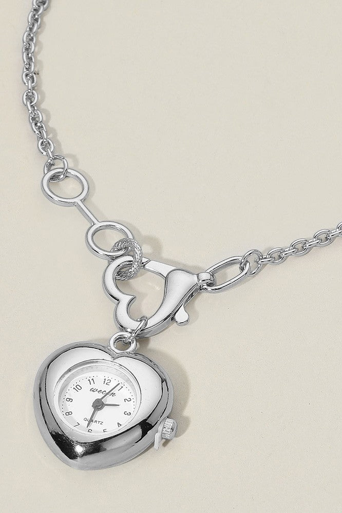 Heart Watch Pendant Necklace