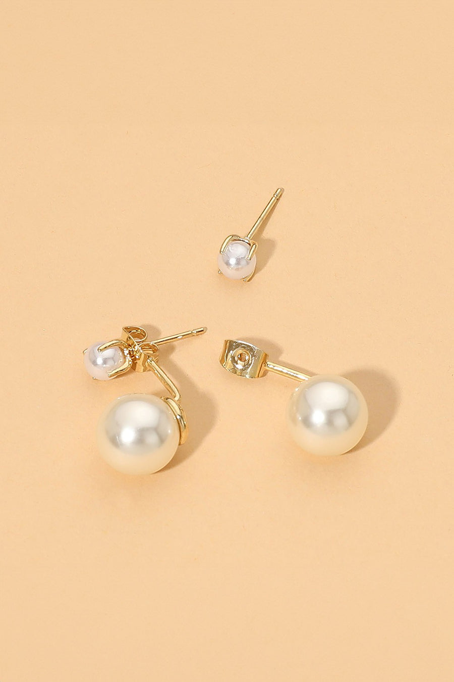 Double Pearl Drop Jacket Earrings