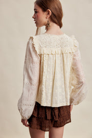 Delicate Embroidered Lace Blouse