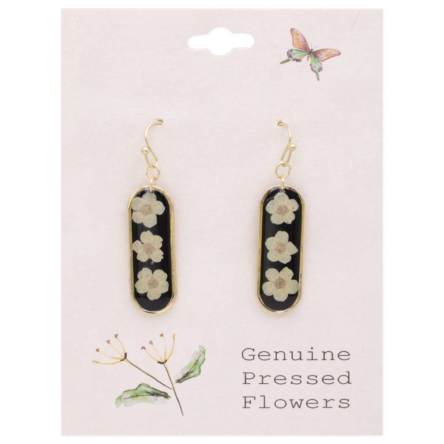 White Dried Flower Earrings