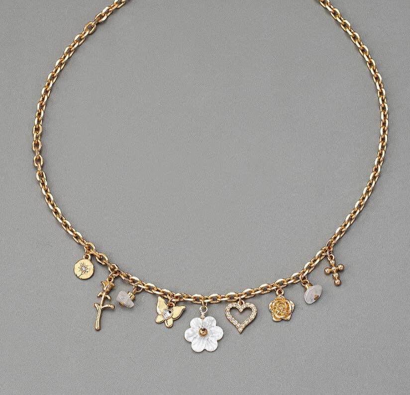 Elegant Flower Pendant Chain Necklace