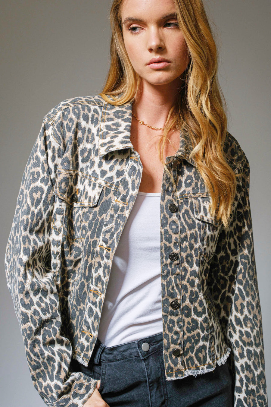 Leopard Trucker Jacket