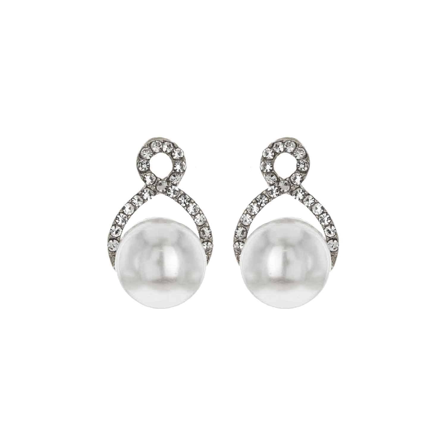 Infinity with Pearl Stud Earrings