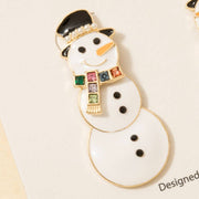 Enamel Snowman Earrings