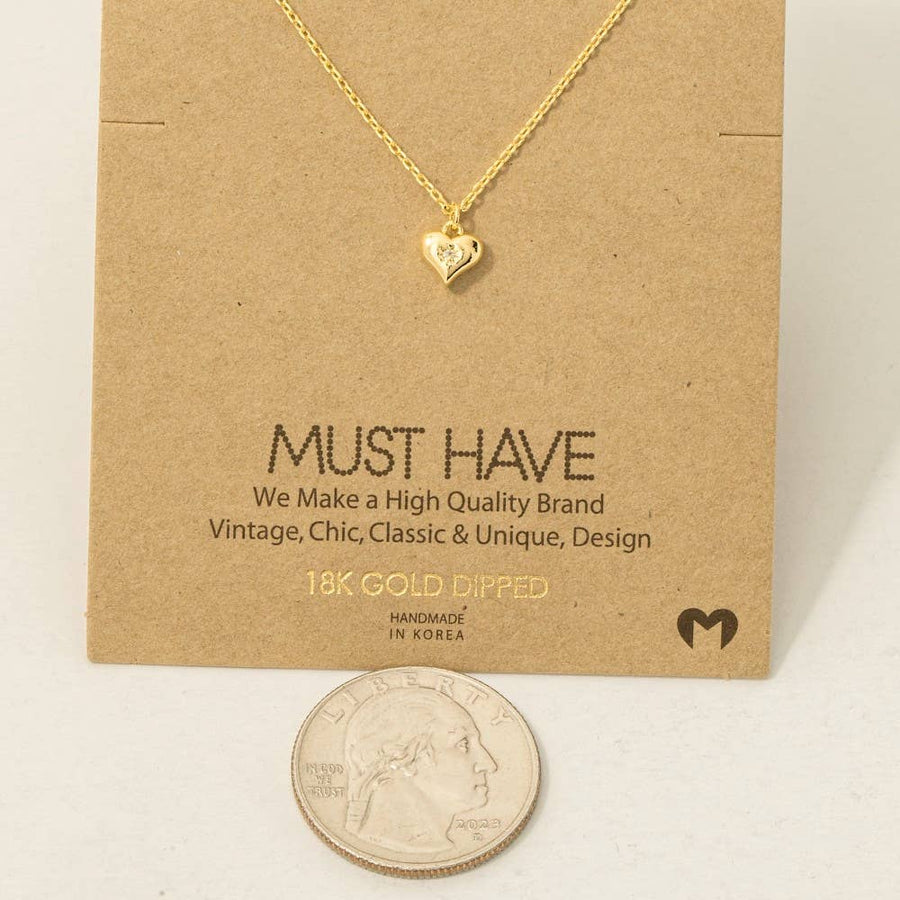 Gold Dipped Mini Heart Pendant Necklace