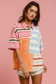 Patched Polo Top