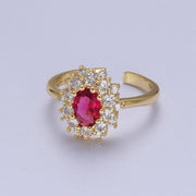 Fuchsia CZ Adjustable Ring
