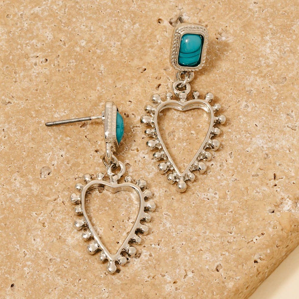 Turquoise and Heart Earrings