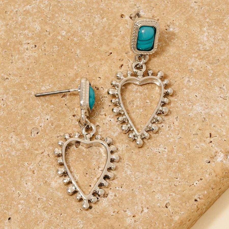 Turquoise and Heart Earrings
