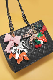 TRENDING PUFFY BOW RIBBON BAG CHARM KEYCHAIN