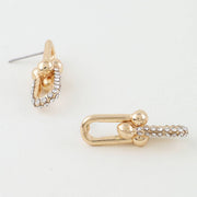 Bejeweled Link Chain Drop Earrings