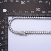 Silver CZ Tennis  Necklace