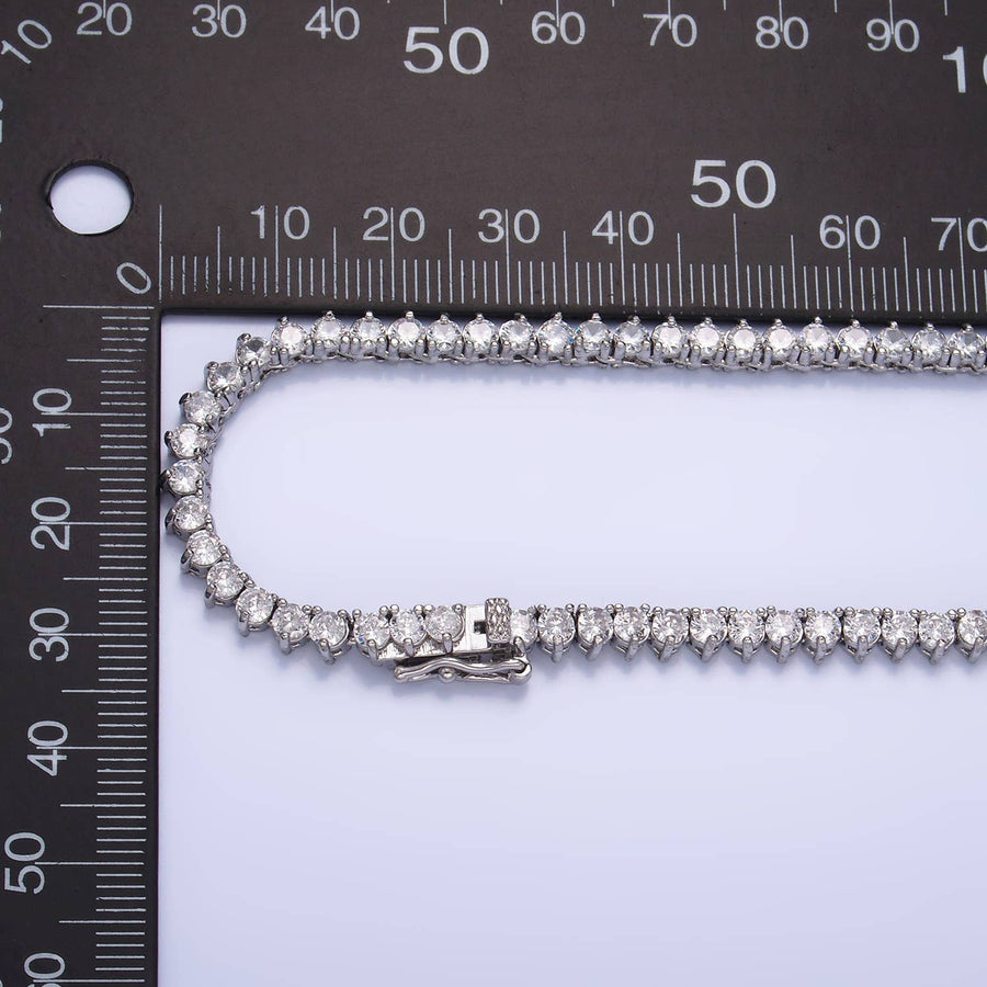 Silver CZ Tennis  Necklace