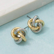 Two Tone Knot Stud Earrings