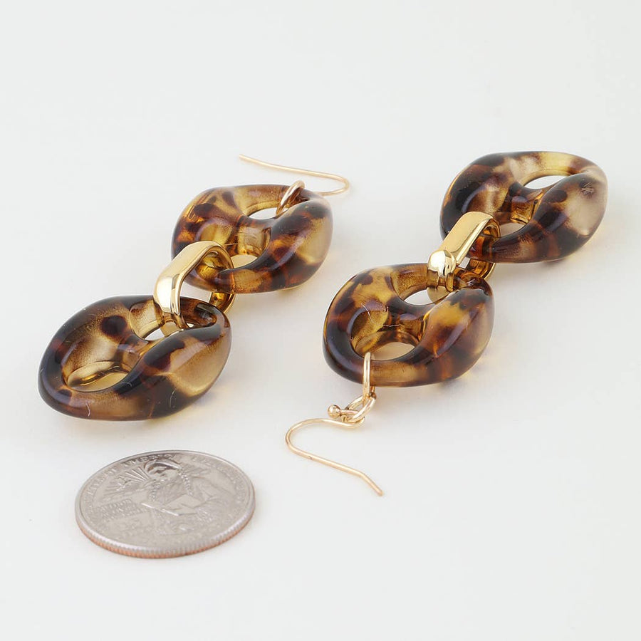 Tortoise Mariner Chain Drop Earrings