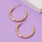 Gold Dipped Textured Hoop Earrings